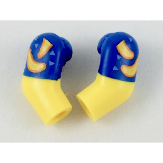 Arm, (Matching Left and Right) Pair with Blue Short Sleeves with Bananas Pattern
