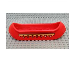 Duplo, Boat Canoe 2 x 8 with Yellow Zigzag Line and Dots Pattern