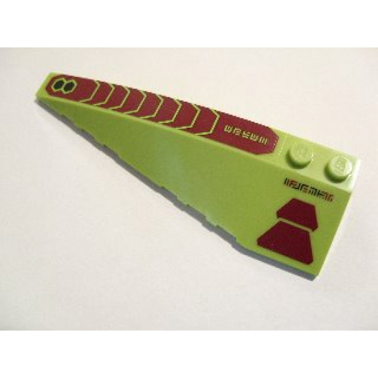 Wedge 10 x 3 Left with Dark Red Trapezoids, Black Hexagonals and Alien Characters Pattern (Stickers) - Set 70703