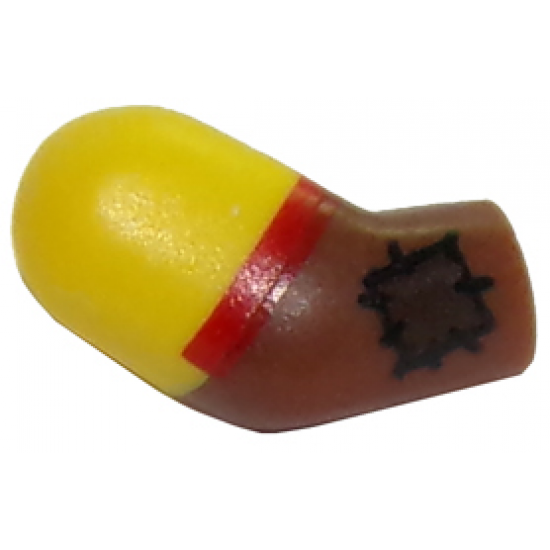 Arm, Right with Yellow Short Sleeve, Red Cuff and Patch Pattern