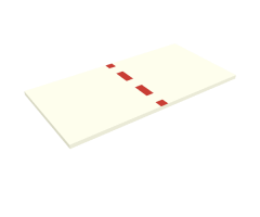 Tile 8 x 16 with Bottom Tubes on Edges with Red Stripe Pattern
