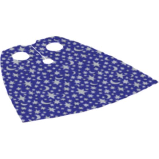 Minifigure, Body Wear Cape Cloth, Standard with Iridescent Stars and Moons Pattern
