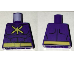 Torso Batman Muscles Outline with Yellow Killer Moth Logo and Belt Pattern