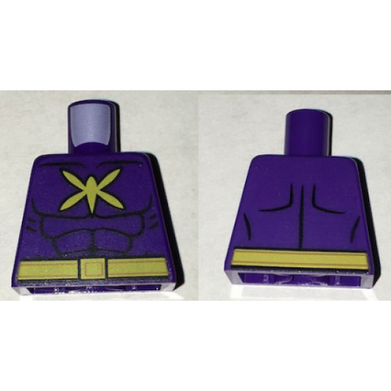 Torso Batman Muscles Outline with Yellow Killer Moth Logo and Belt Pattern
