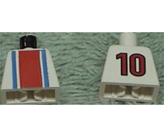 Torso Soccer Vertical Striped Red/Blue and No. 10 Back Pattern