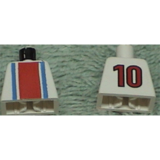 Torso Soccer Vertical Striped Red/Blue and No. 10 Back Pattern
