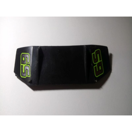 Technic, Panel Car Spoiler 3 x 8 with Three Holes and '65' with Lime Outline Pattern on Both Ends (Stickers) - Set 8496