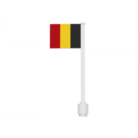 Flag on Flagpole, Straight with Belgium Pattern (Stickers)