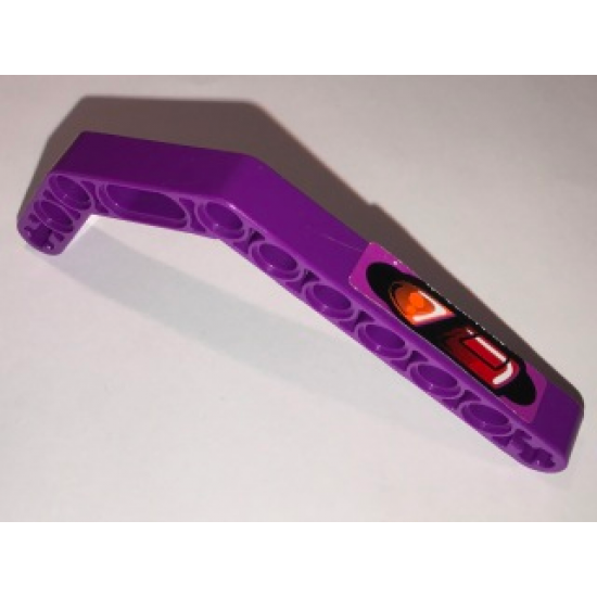 Technic, Liftarm 1 x 11.5 Double Bent Thick with Taillight Left Pattern (Sticker) - Set 8202