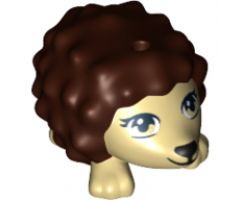 Hedgehog, Friends with Black Eyes, Eyelashes and Nose and Dark Brown Spines Pattern