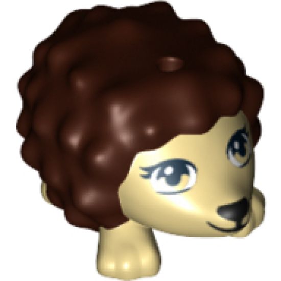 Hedgehog, Friends with Black Eyes, Eyelashes and Nose and Dark Brown Spines Pattern