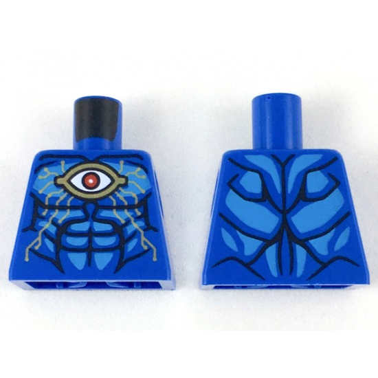 Torso Gold Eye and Circuitry, Red Iris, Dark Azure Highlights, Black Muscle Lines Pattern
