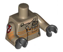 Torso Ghostbusters Jumpsuit Female with 'A.Y.' ID Badge Pattern / Dark Tan Arms with Ghostbusters Pattern / Black Hands