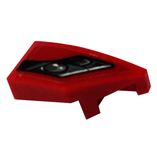 Wedge 2 x 1 with Stud Notch Right with Car Headlight Pattern (Sticker) - Set 76895