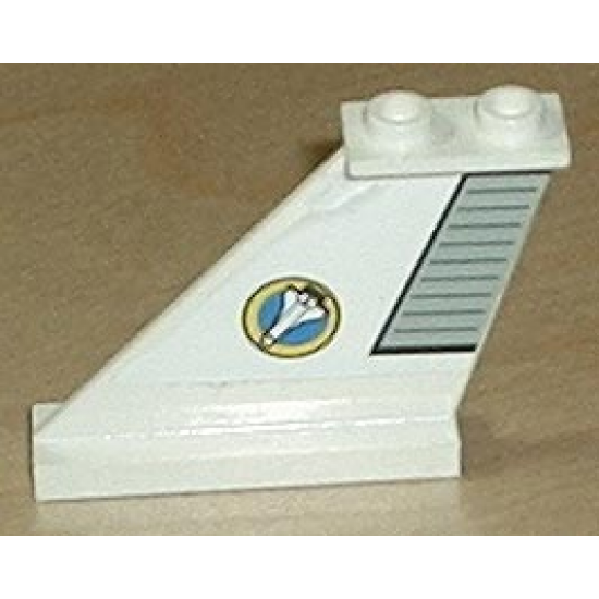 Tail 4 x 1 x 3 with Light Gray Flap and Space Shuttle Logo Pattern on Left Side (Sticker) - Set 6465