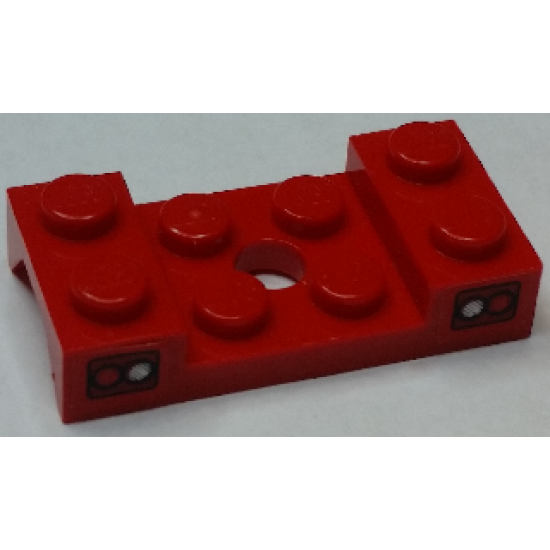 Vehicle, Mudguard 2 x 4 with Arch Studded with Hole and Taillights Pattern (Stickers) - Set 8195