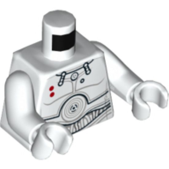 Torso SW K-3PO 2 Red Dots Detailed Pattern / White Arms / White Hands