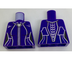 Torso Female Outline with Silver Stripes, Cat Zipper and Spine Armor Pattern