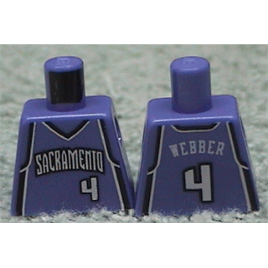 Torso NBA Sacramento Kings #4, 'WEBBER' on Back Pattern
