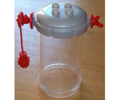 Duplo, Vehicle Cart Lid Octagonal with 2 x 2 Studs, Trans-Clear Cylinder and Red Weight