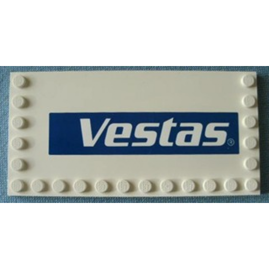 Tile, Modified 6 x 12 with Studs on Edges with 'Vestas' Logo Pattern Model Right (Sticker) - Set 4999