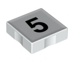 Duplo, Tile 2 x 2 with Black Number 5 Pattern