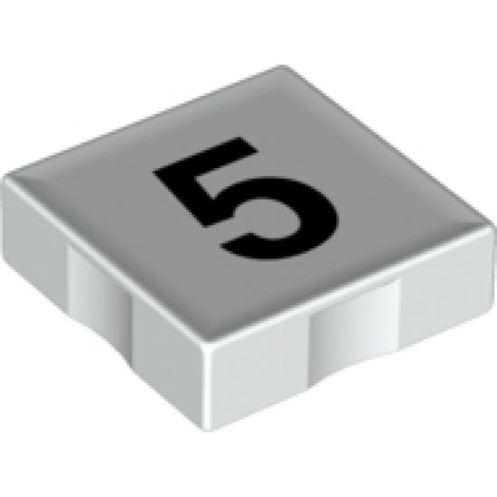 Duplo, Tile 2 x 2 with Black Number 5 Pattern
