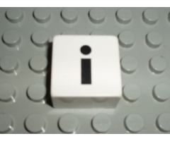 Duplo, Tile 2 x 2 x 1 with Black Lowercase Letter i Pattern