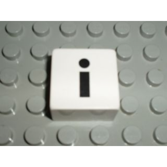 Duplo, Tile 2 x 2 x 1 with Black Lowercase Letter i Pattern