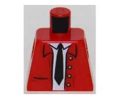 Torso Jacket Open with White Shirt, Black Tie and 4 Buttons Pattern