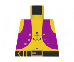 Torso Pirate Dark Purple Vest and Anchor Tattoo Pattern