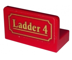 Panel 1 x 2 x 1 with Gold 'Ladder 4' on Red Background Pattern (Sticker) - Set 10263