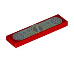 Tile 1 x 4 with Lights with CD and Speakers on Light Aqua Background Pattern