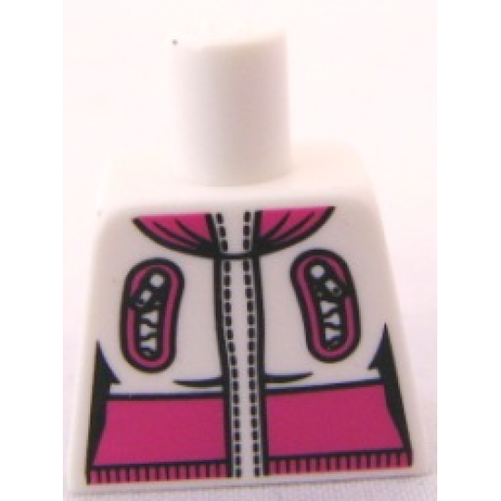 Torso Zipper Pockets with Magenta Collar and Waist Pattern