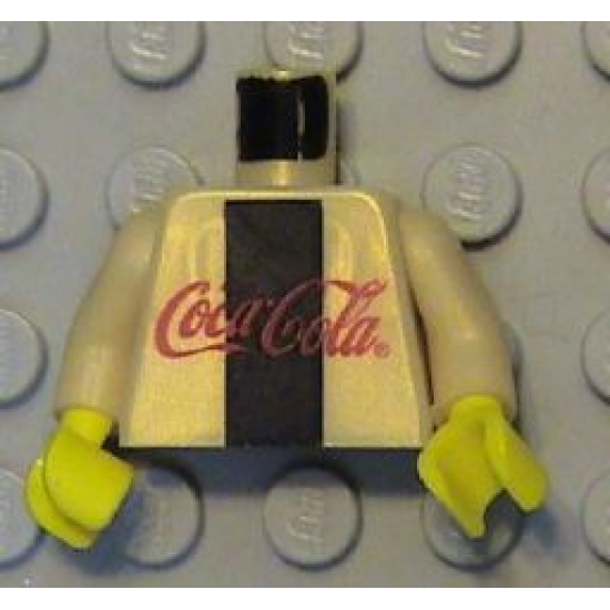 Torso Coca-Cola Logo with Black Stripe Pattern / Pearl Light Gold Arms / Yellow Hands