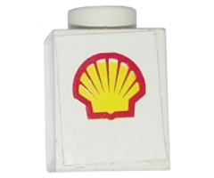 Brick 1 x 1 with Shell Logo Pattern (Sticker) - Set 1469