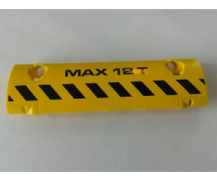 Technic, Panel Curved 11 x 3 with Black and Yellow Danger Stripes and 'MAX 12 T' Pattern Model Left Side (Sticker) - Set 8258
