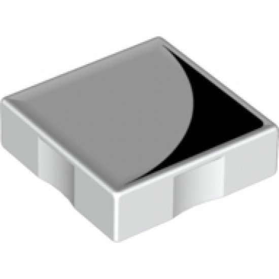 Duplo, Tile 2 x 2 with Shape Black Inverse Quarter Circle Pattern