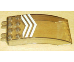 Windscreen 8 x 4 x 2 Curved with Dual 2 Fingers and White Chevrons Pattern (Sticker) - Set 7046