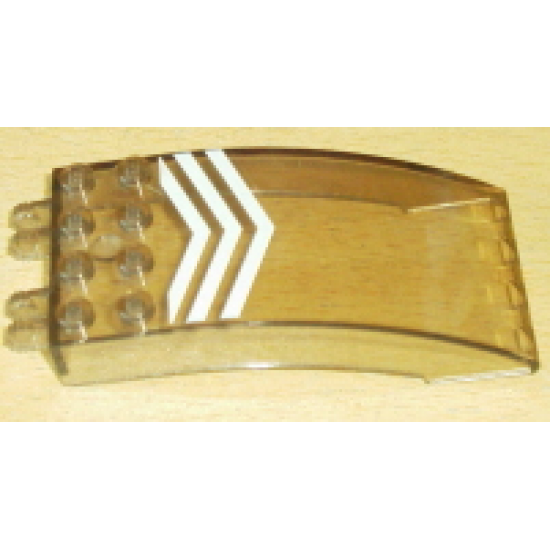 Windscreen 8 x 4 x 2 Curved with Dual 2 Fingers and White Chevrons Pattern (Sticker) - Set 7046