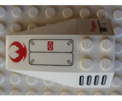 Wedge 6 x 4 Triple Curved with Red Crescent, Vent and 'WARNING' Pattern (Stickers) - Set 7713