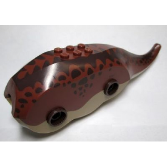 Animal, Body Part Dinosaur Middle Triceratops with Reddish Brown Top with Dark Brown Pattern