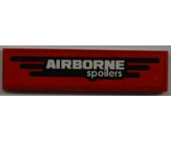 Tile 1 x 4 with 'AIRBORNE' and 'spoilers' Pattern (Sticker) - Set 8186