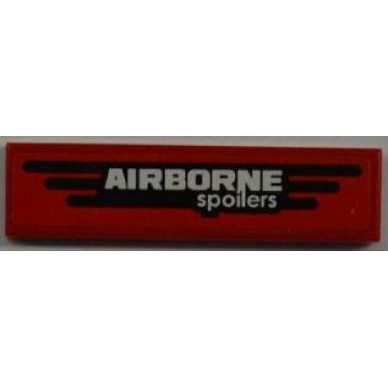 Tile 1 x 4 with 'AIRBORNE' and 'spoilers' Pattern (Sticker) - Set 8186