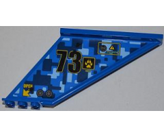 Tail 12 x 2 x 5 with Filler Cap, Black Number 73, and Yellow 'OPEN' and Arrow Pattern Model Left (Sticker) - Set 7067