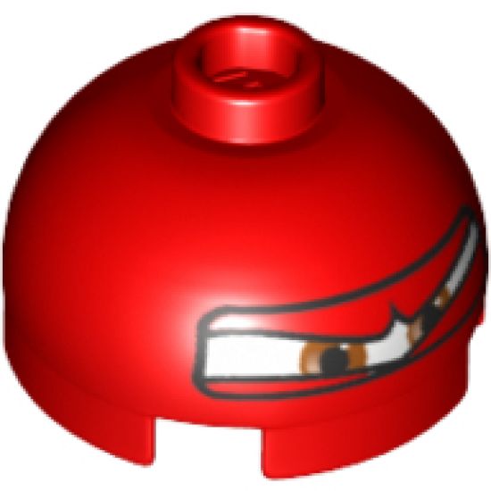 Brick, Round 2 x 2 Dome Top with Eyes Squinting and F1 Helmet Pattern (Francesco)
