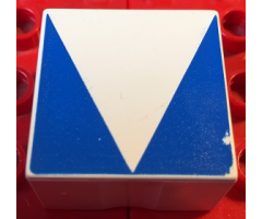 Duplo, Tile 2 x 2 x 1 with Shape Blue Inverse Isosceles Triangle Pattern