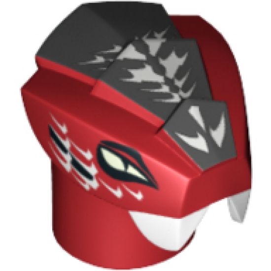 Minifigure, Head, Modified Snake with White and Black Scales Pattern