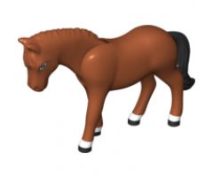 Horse, Belville with Black Mane and Tail and White Blaze and Feet Pattern