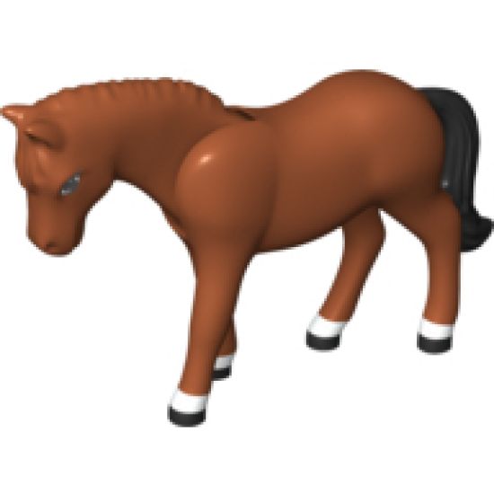 Horse, Belville with Black Mane and Tail and White Blaze and Feet Pattern